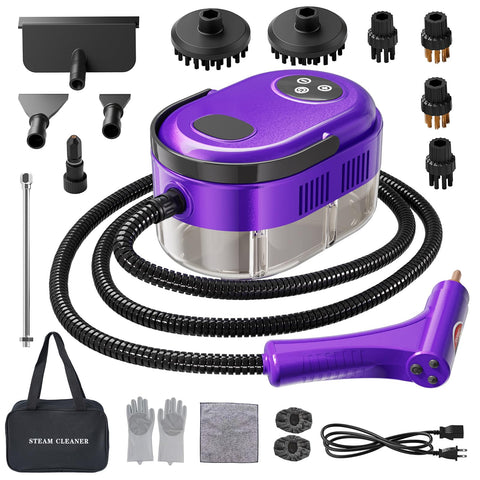 YIKEDA Handheld Steam Cleaner front view showing compact design and portability.