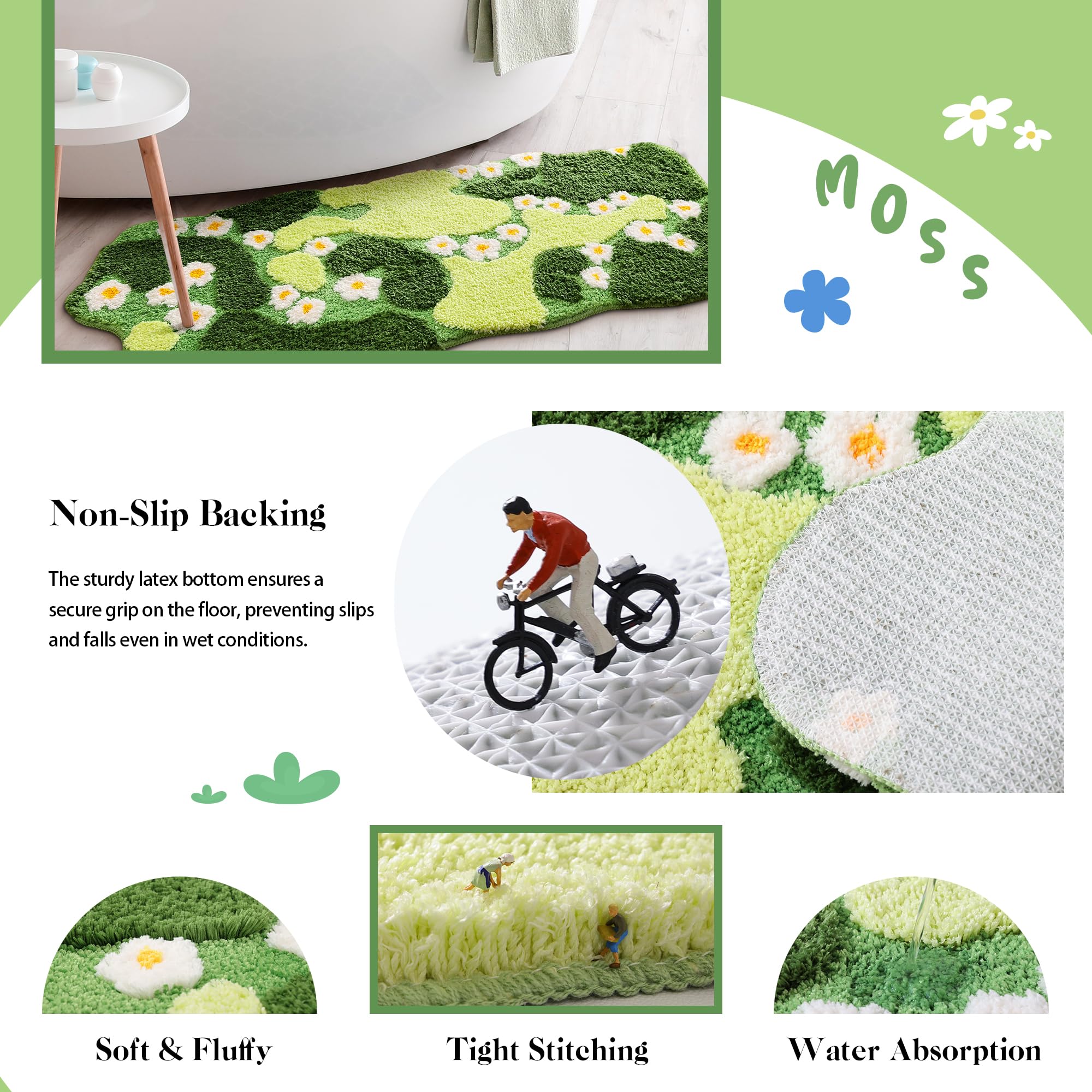 YIKUSH 43x20-inch rug suits bathrooms, entryways, and kitchens.