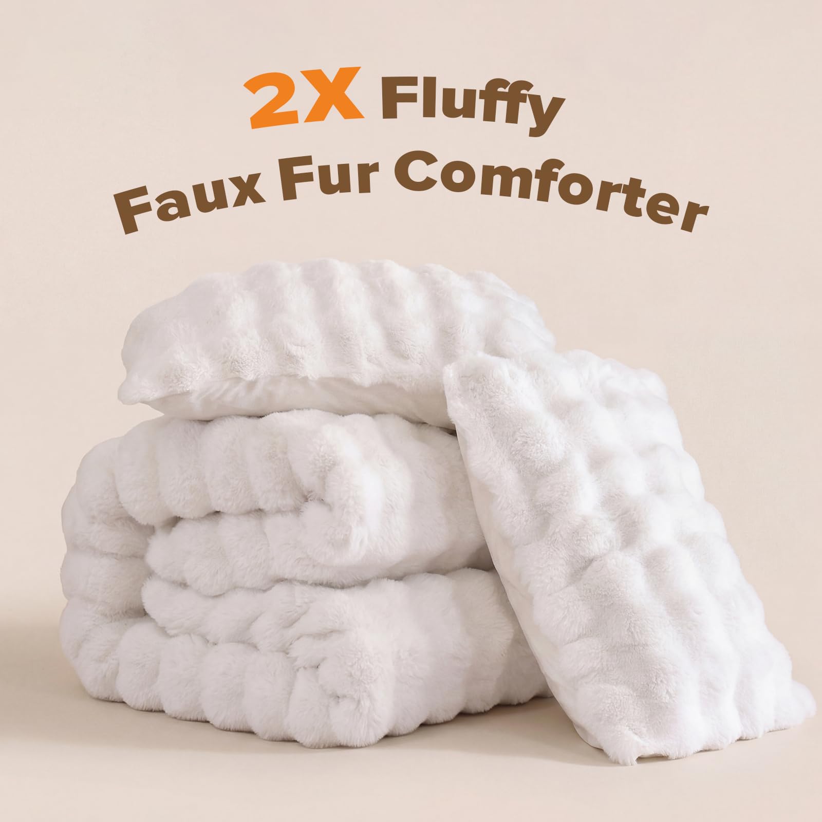 YIKUSH faux rabbit fur texture for soft, skin-friendly bedding