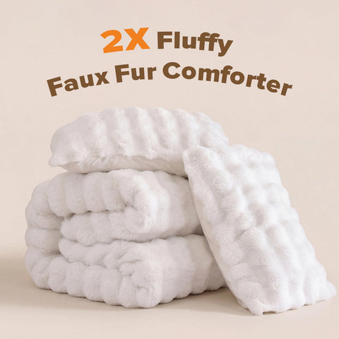 YIKUSH faux rabbit fur texture for soft, skin-friendly bedding