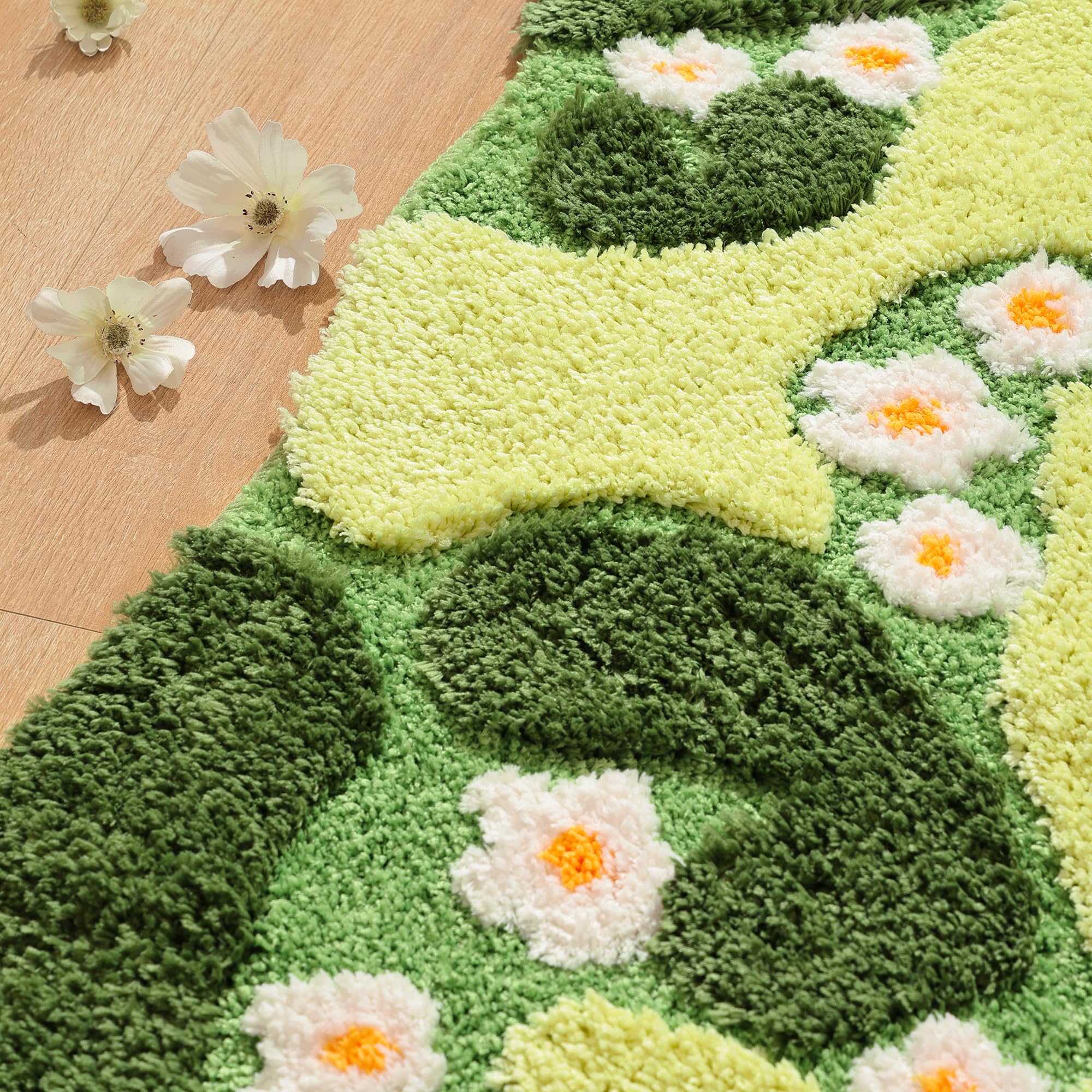 YIKUSH machine-washable rug for easy cleaning.