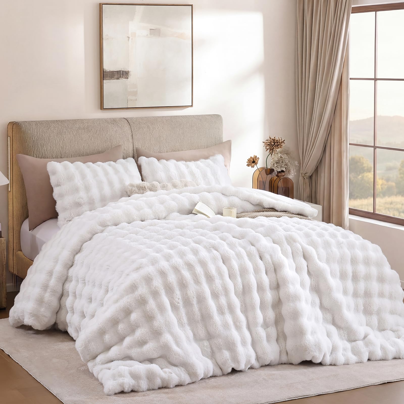 YIKUSH white comforter set elevates year-round coziness
