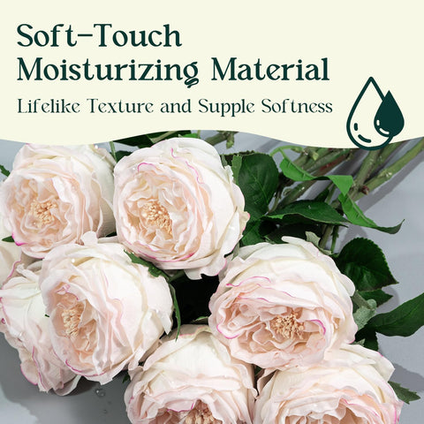 YILIUFA Austin rose faux flowers with 18 inch stems for long lasting centerpieces