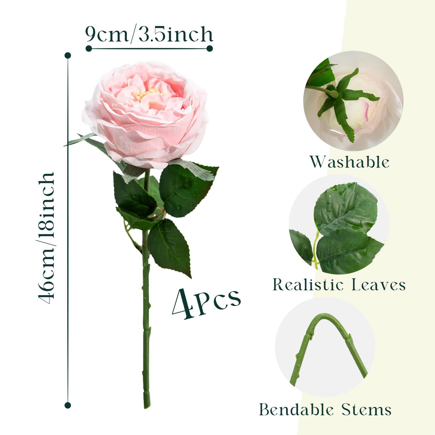 YILIUFA centerpieces with light pink peonies for dining tables