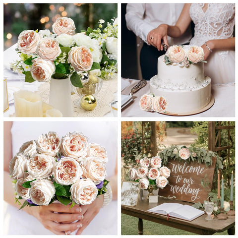 YILIUFA champagne color peonies suit living rooms, kitchens, and festive celebrations with subtle elegance