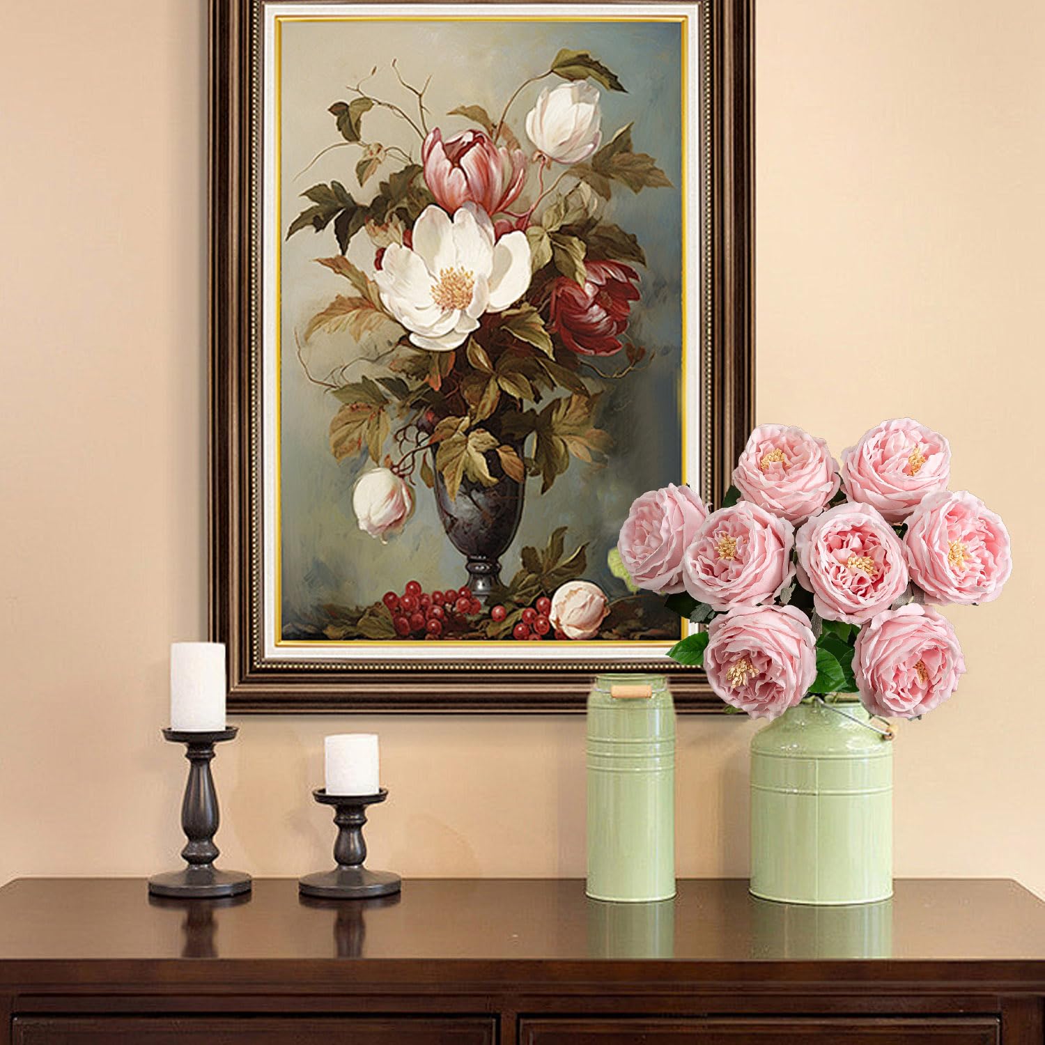YILIUFA kitchen shelf decor peonies for timeless style