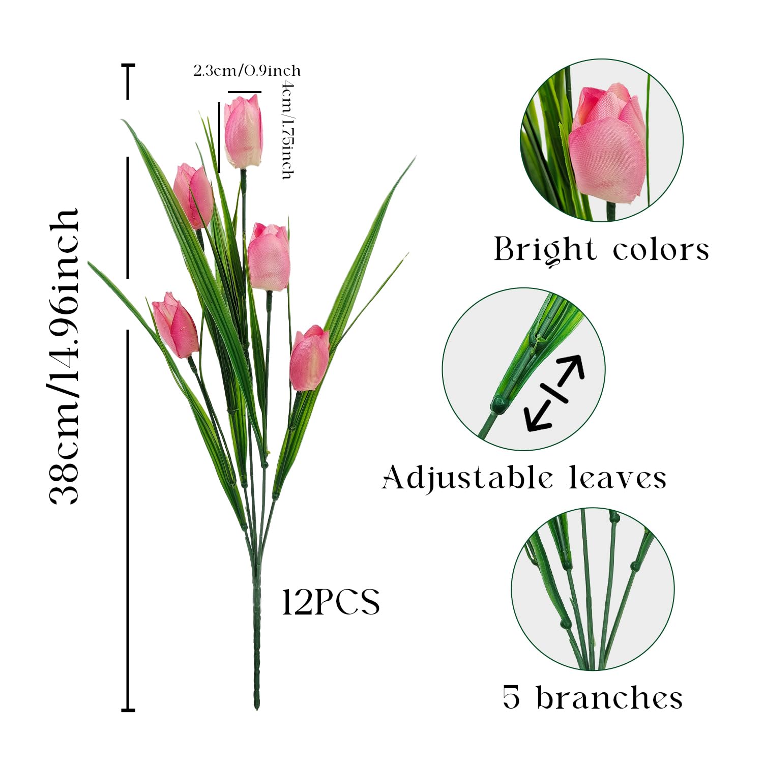 YILIUFA green leaves tulips close-up emphasize lush, lifelike foliage.