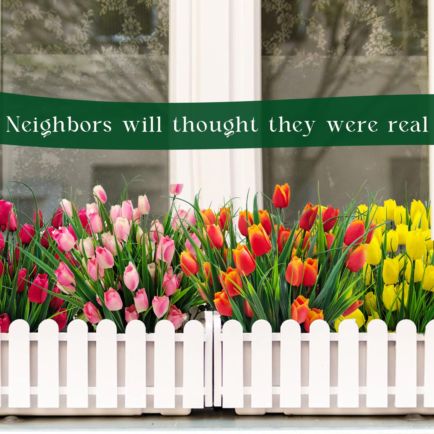 YILIUFA outdoor tulips in planters brighten backyard and porch decor.