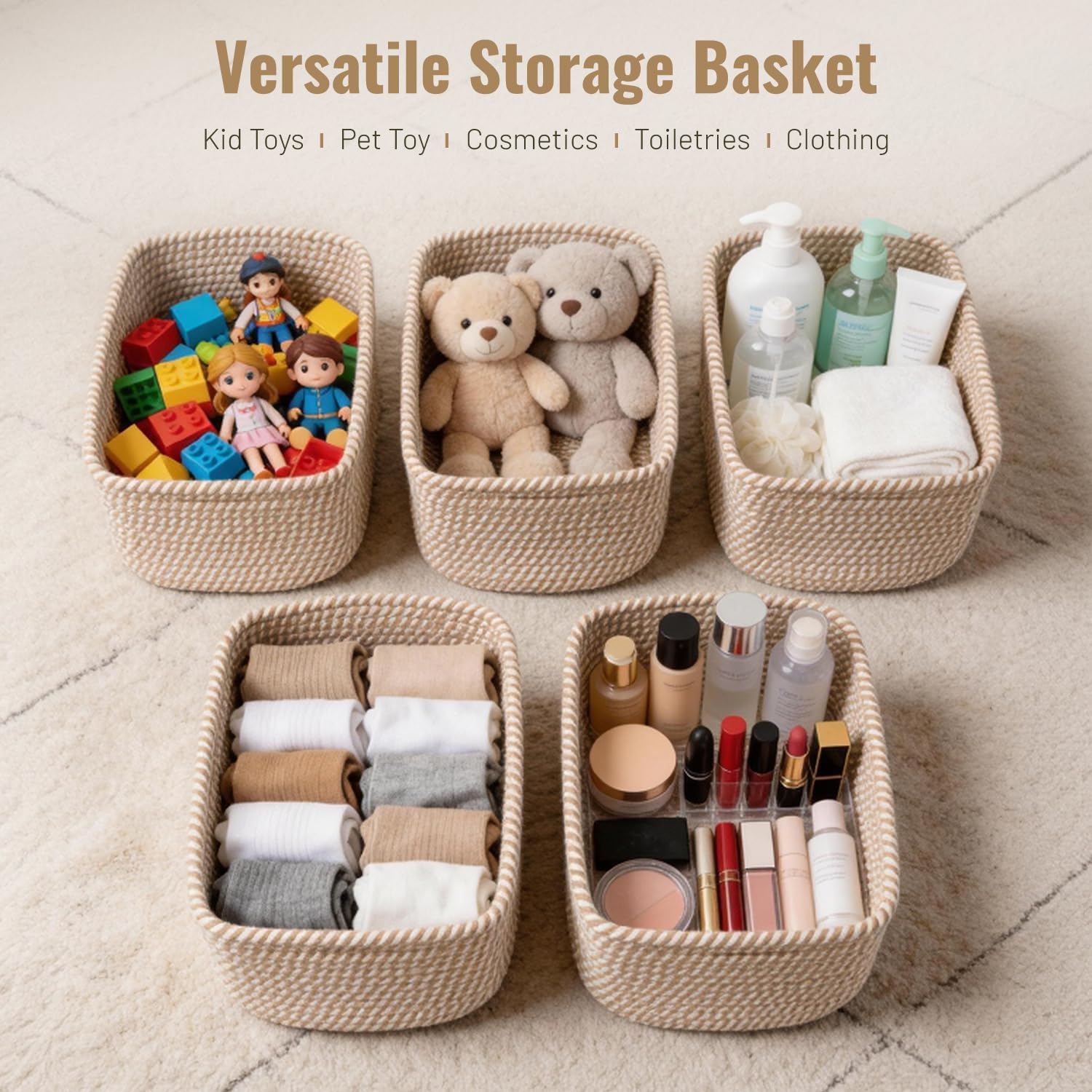 Yilobi decorative baskets perfect for nursery essentials and quick cleanup.