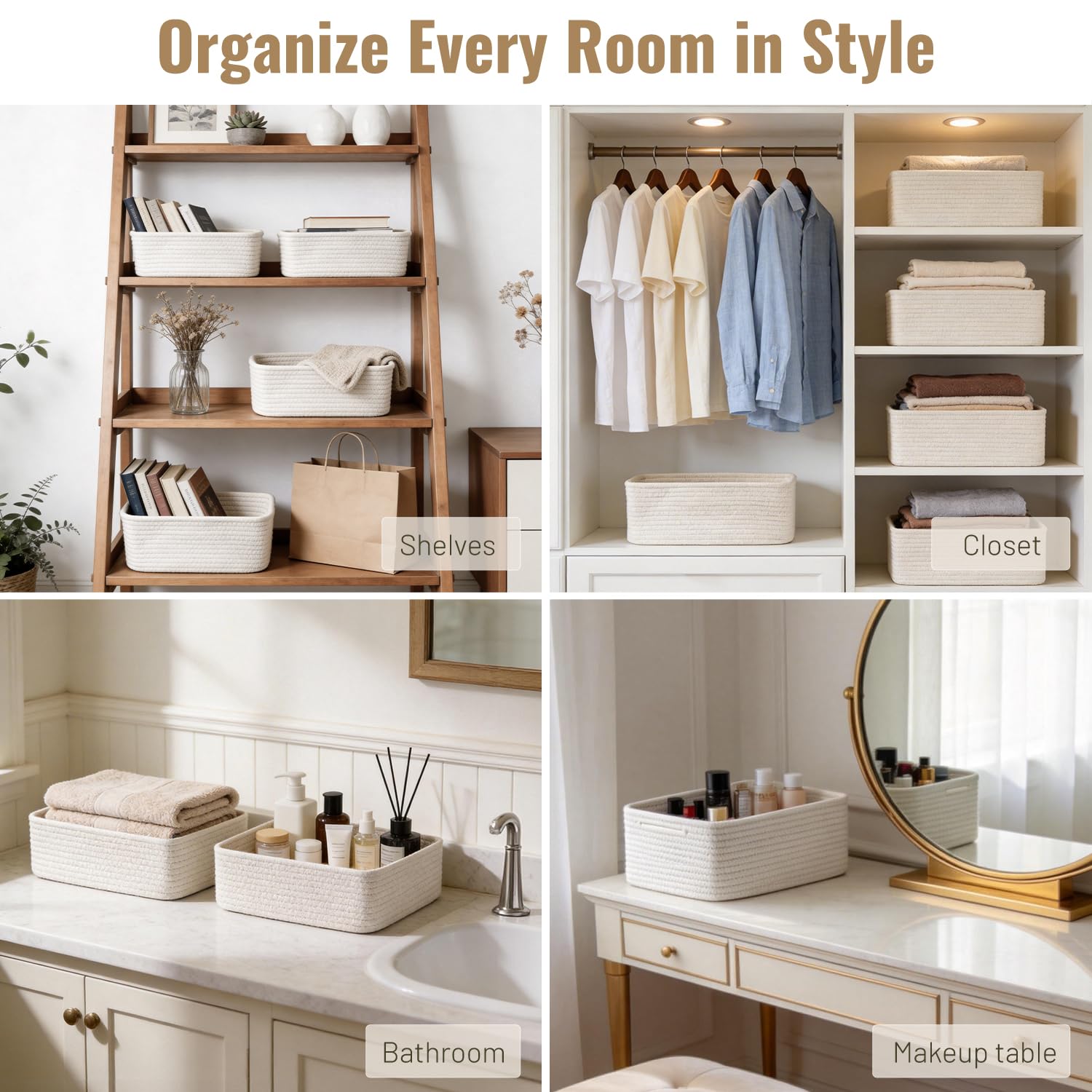 Yilobi decorative storage bin in neutral design for living spaces.