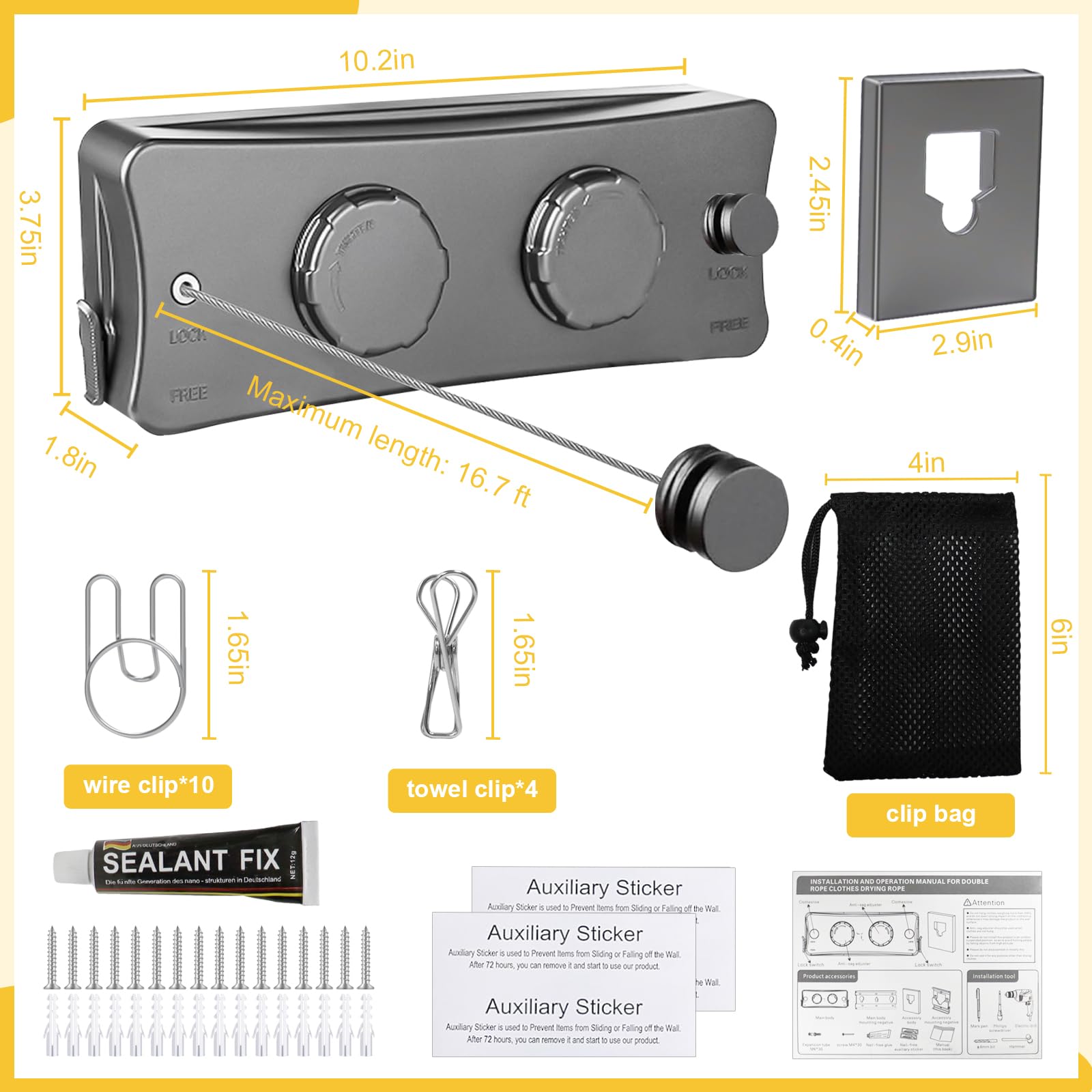 Yimerlen wall-mount design saves space while expanding your drying options.