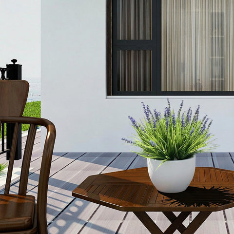 Yimingjin porch windowsill decor with realistic faux grass by brand.