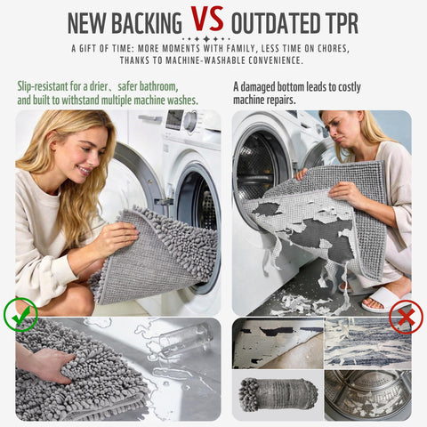 Yimobra 36x24-inch bath mat gray absorbent underfoot comfort after showers