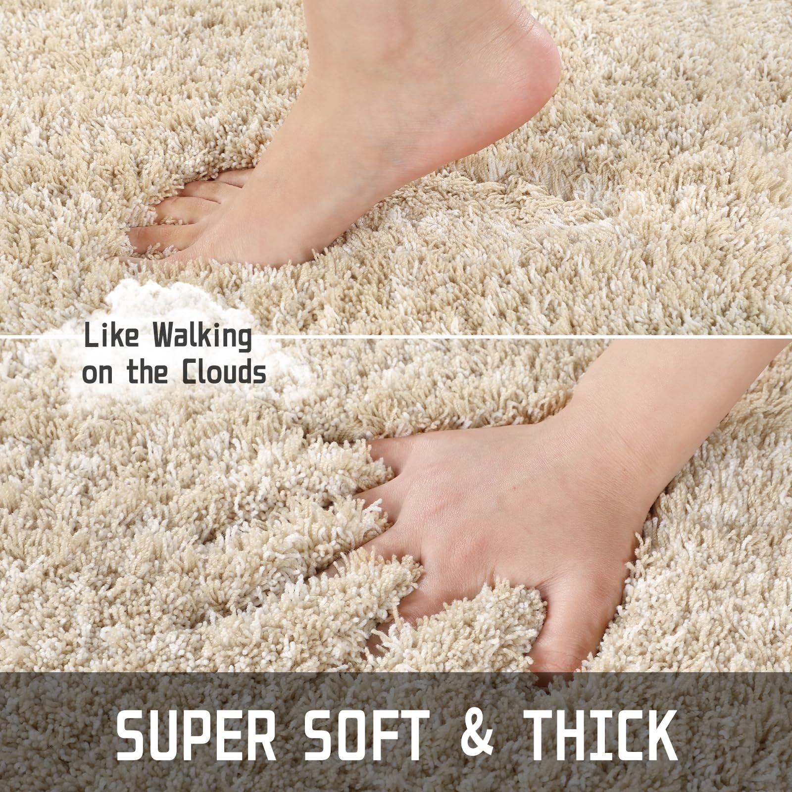 Yimobra absorbent high-density bath rug soaks up water quickly