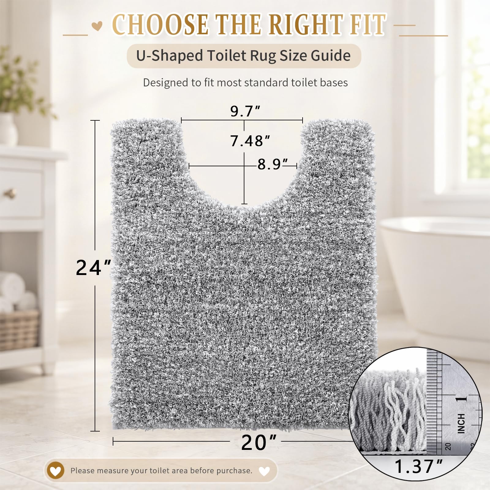 Yimobra absorbent microfiber pile demonstrates high soaking capacity for damp bathroom floors.