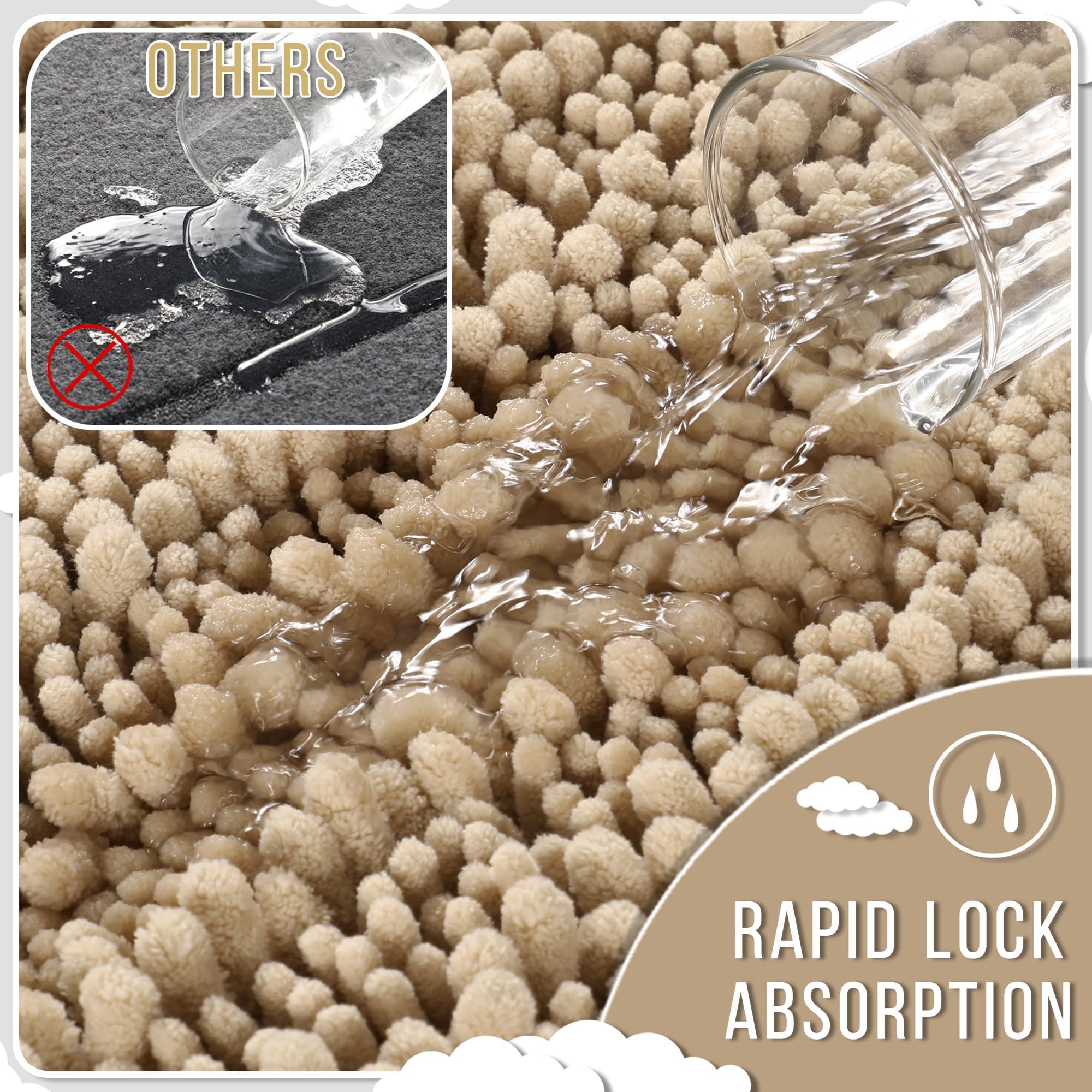 Yimobra easy-care fade-resistant bath mat maintains color wash after wash.