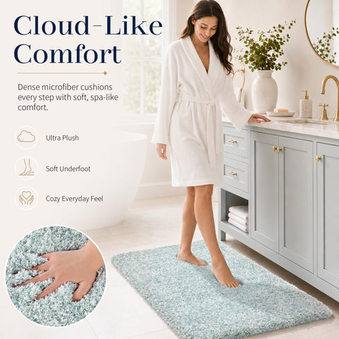 Yimobra bath mat with non-slip bottom for safer bathroom floors