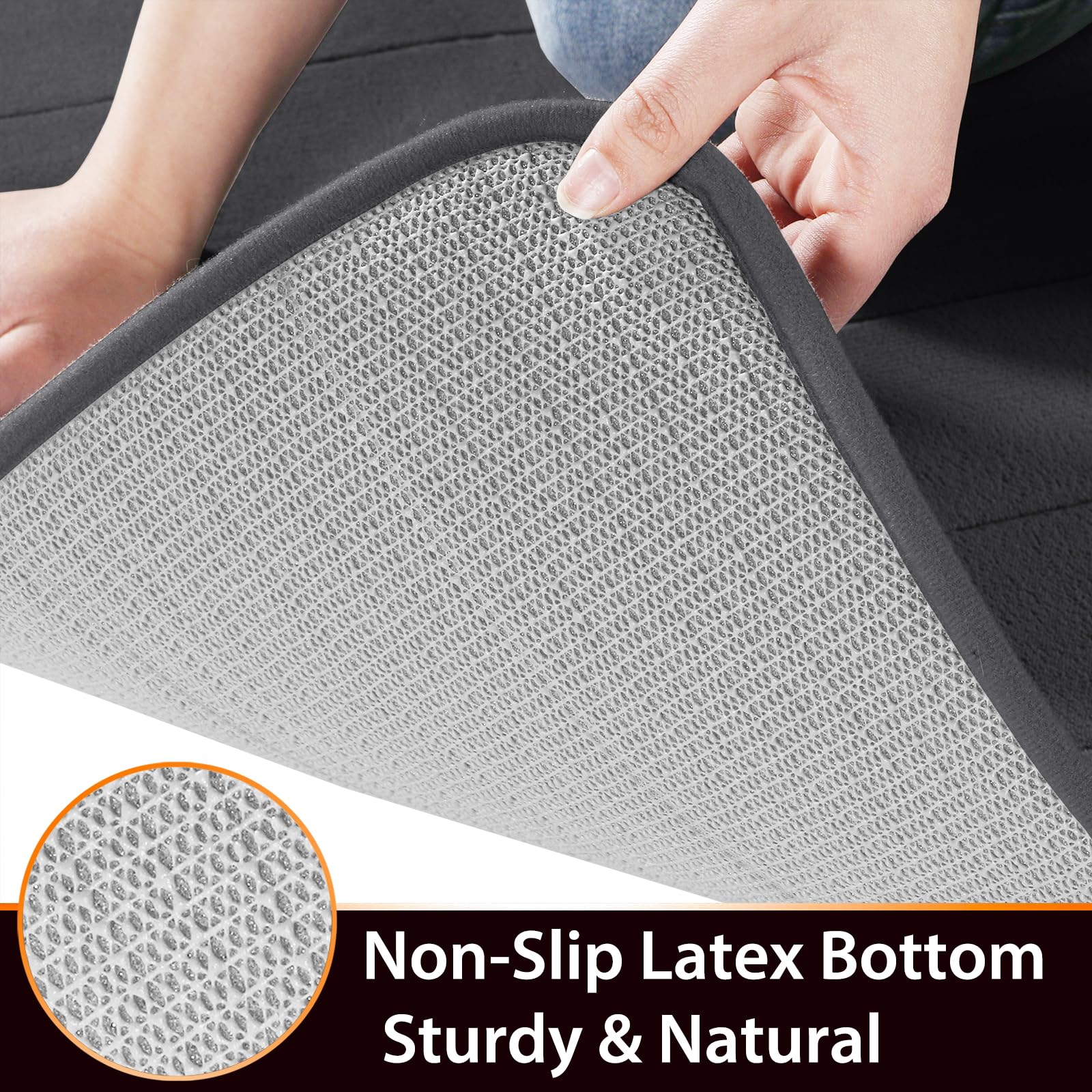 Yimobra mat with diamond-tread backing provides slip resistance for safer use.