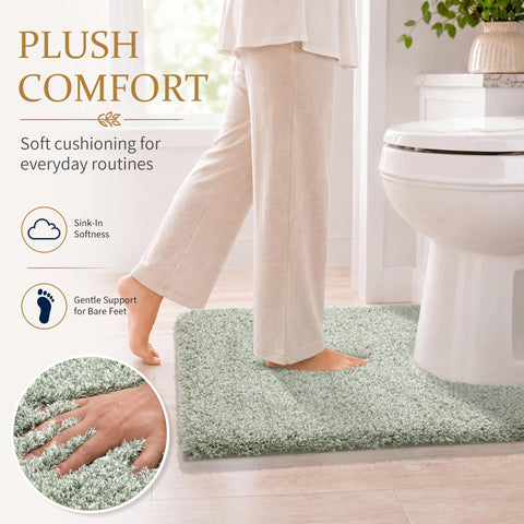 Yimobra bath mat non-slip bottom stays secure on wet floors.