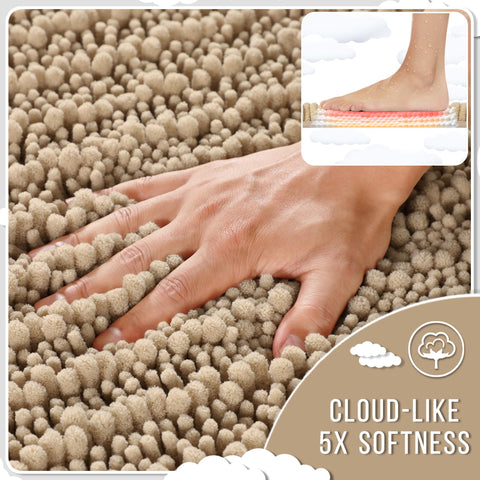 Yimobra bath mat vertical fibers quick-dry to keep surfaces dry