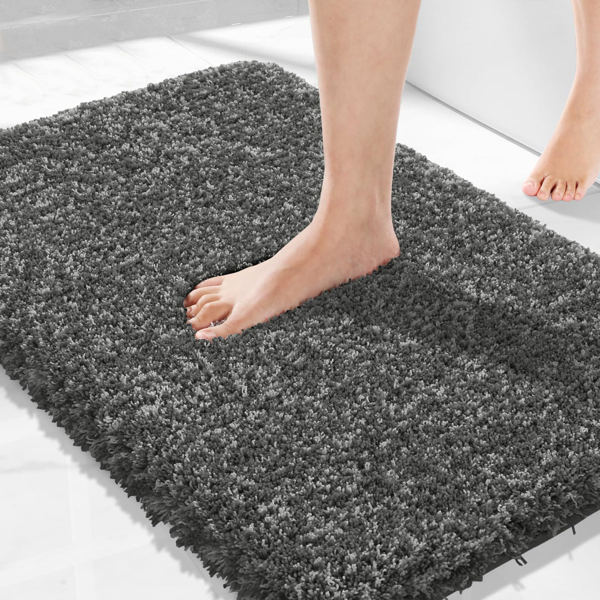 Yimobra bath rug 32x20 soft gray offers plush comfort and quick soak-up