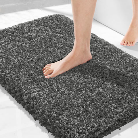 Yimobra bath rug 32x20 soft gray offers plush comfort and quick soak-up
