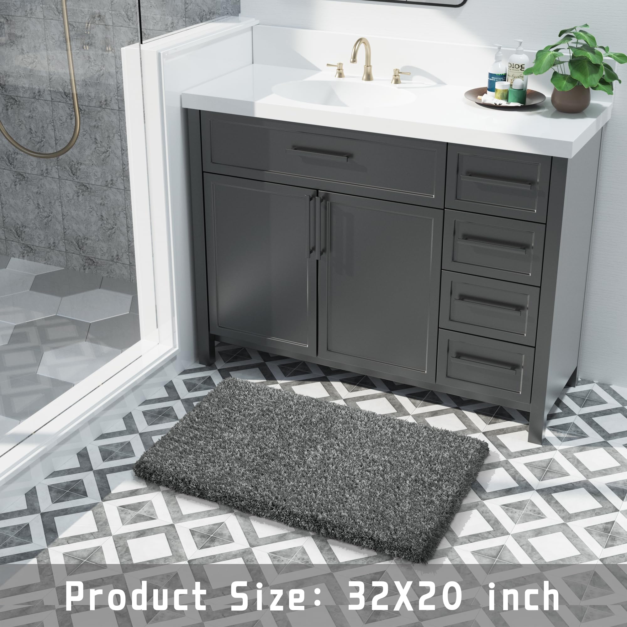 Yimobra bath rug 32x20 thick plush cushions feet after shower