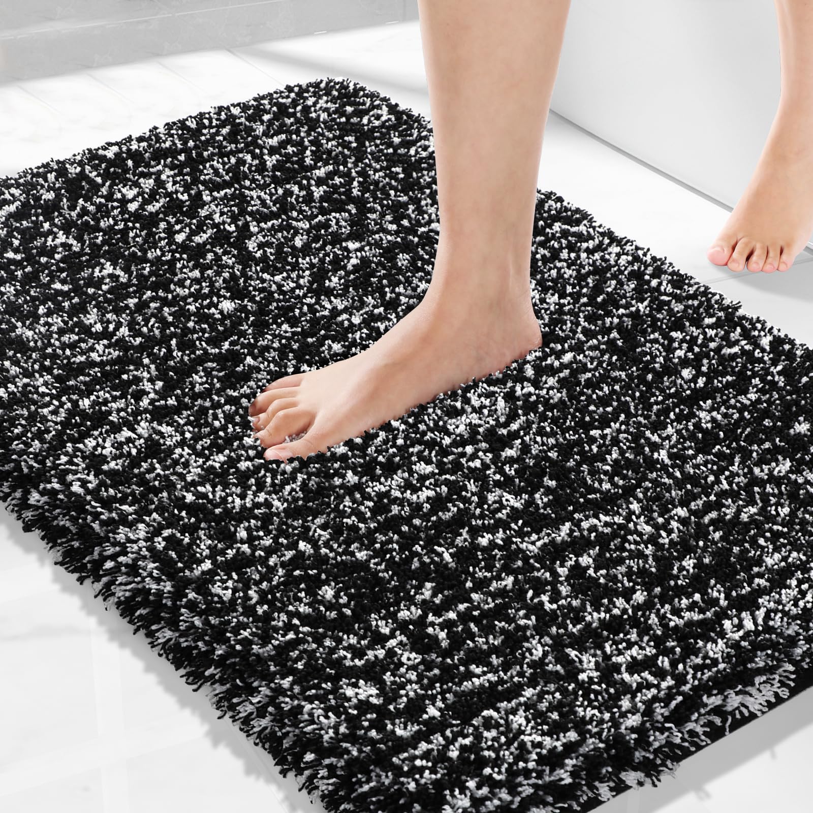 Yimobra bath rug 32x20 with ultra-soft pile offers plush foot comfort.