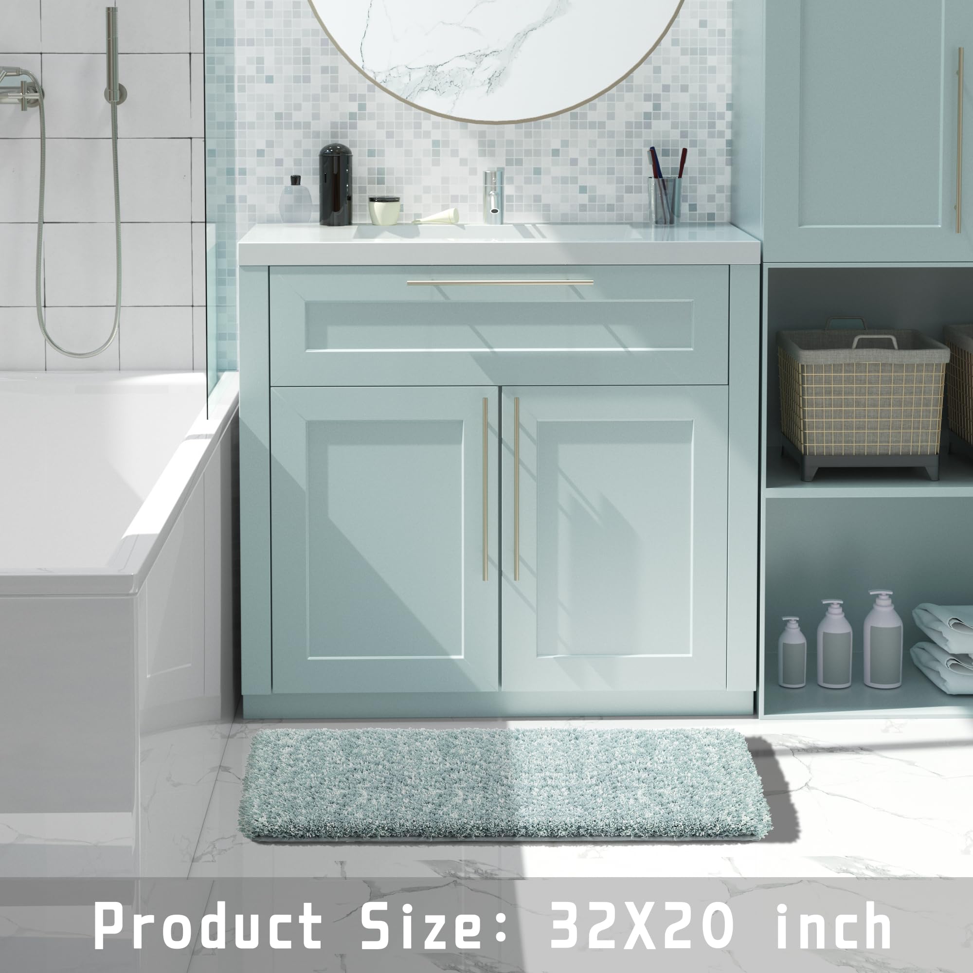 Yimobra plush bath rug suitable for kids' bathroom use