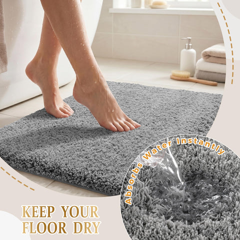 Yimobra bath rug machine washable design simplifies frequent cleaning.