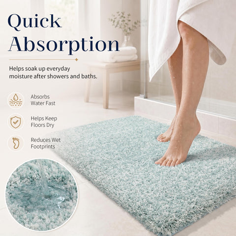 Yimobra bath rug is machine washable for easy care
