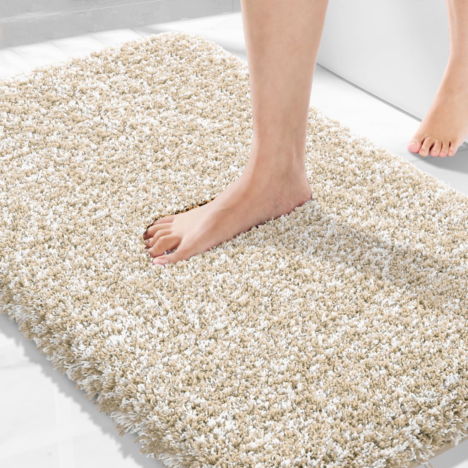 Yimobra bath rug non-slip 36x24 holds steady on wet floors for safety