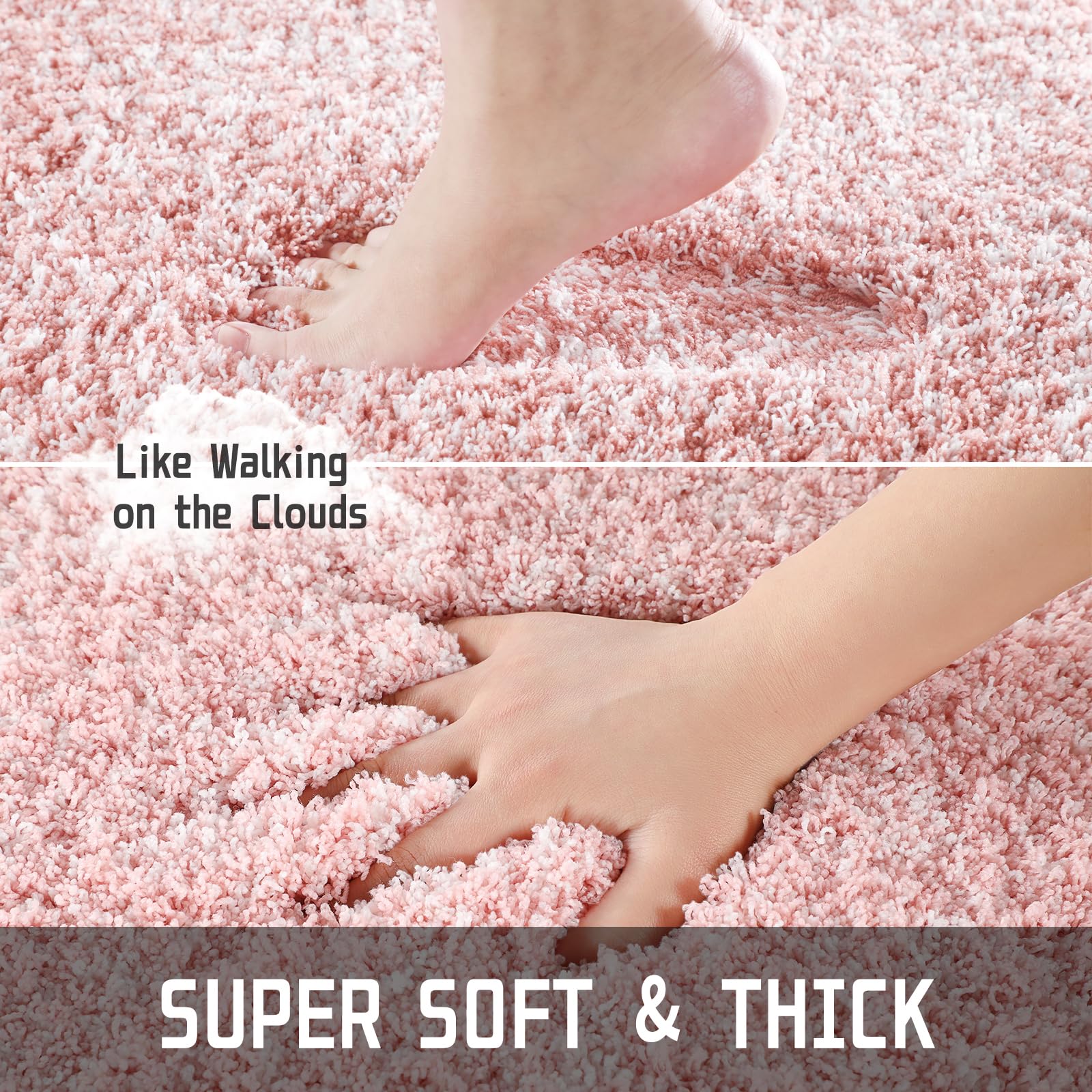 Yimobra non-slip-bottom rug stays secure on wet bathroom floors for safety