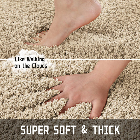 Yimobra rug features a non-slip bottom for safety on wet floors.