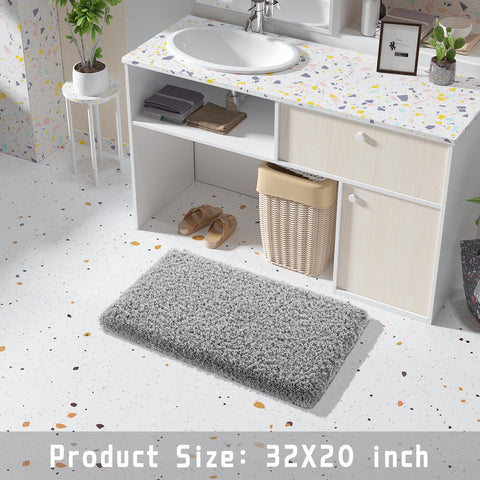 Yimobra bath rug pure gray 32x20 fits most bathrooms.
