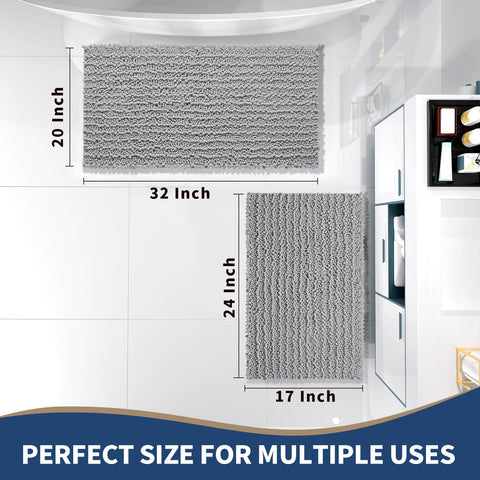 Yimobra bath rugs 2pc set quick-dry chenille enhances bathroom freshness after use