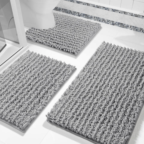 Yimobra bathroom rug set 3-piece: plush comfort underfoot after shower or bath.