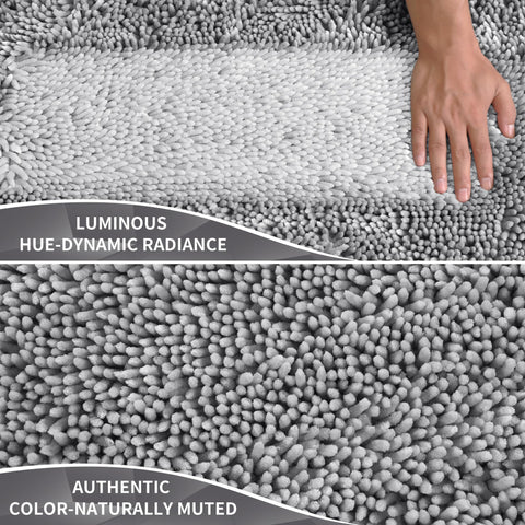 Yimobra bathroom rug set non-slip back provides stable footing on slick tiles