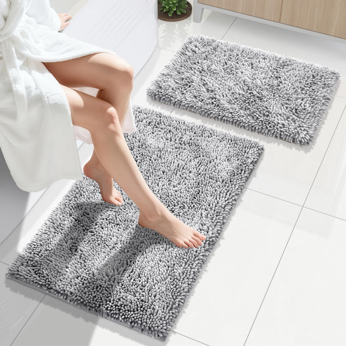 Yimobra bathroom rug set soft plush adds cloud-like comfort after shower