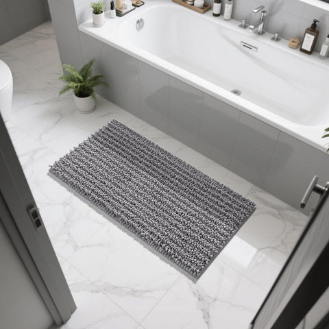Yimobra contour toilet rug framed by a stylish border design.