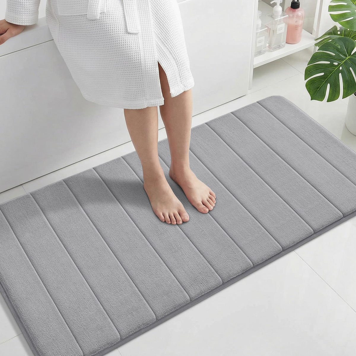 Yimobra long bath mat with cloud-softness for plush comfort after shower