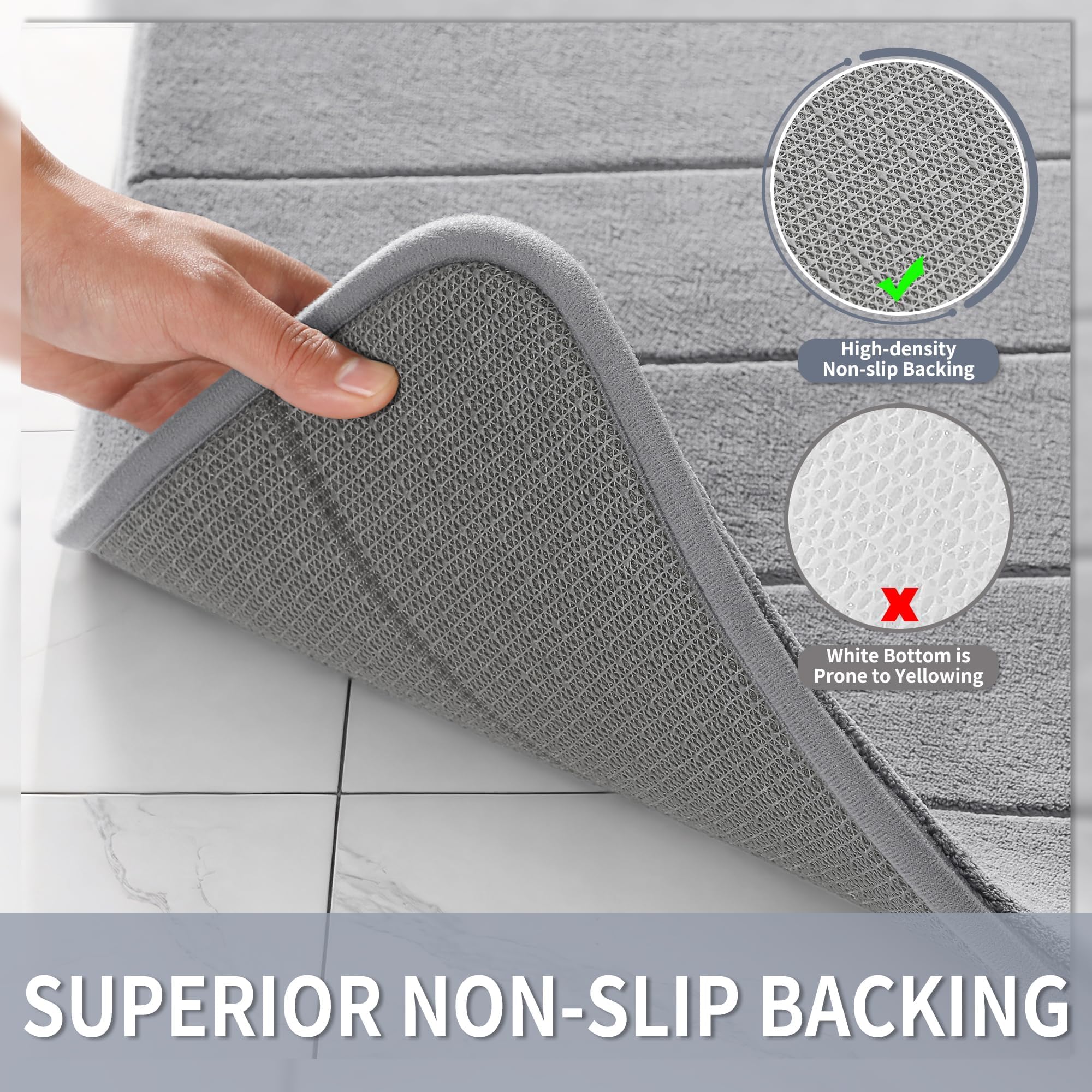 Yimobra bath mat with coral velvet surface for luxurious feel