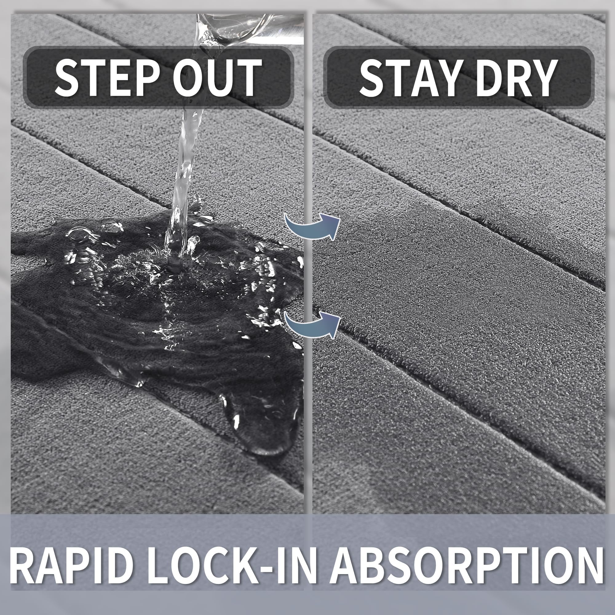 Yimobra long bath mat features a deep foam core for lasting support
