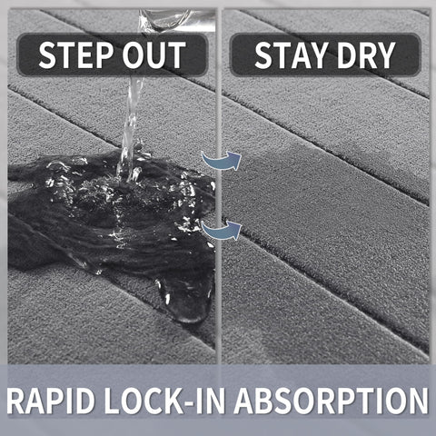 Yimobra long bath mat features a deep foam core for lasting support