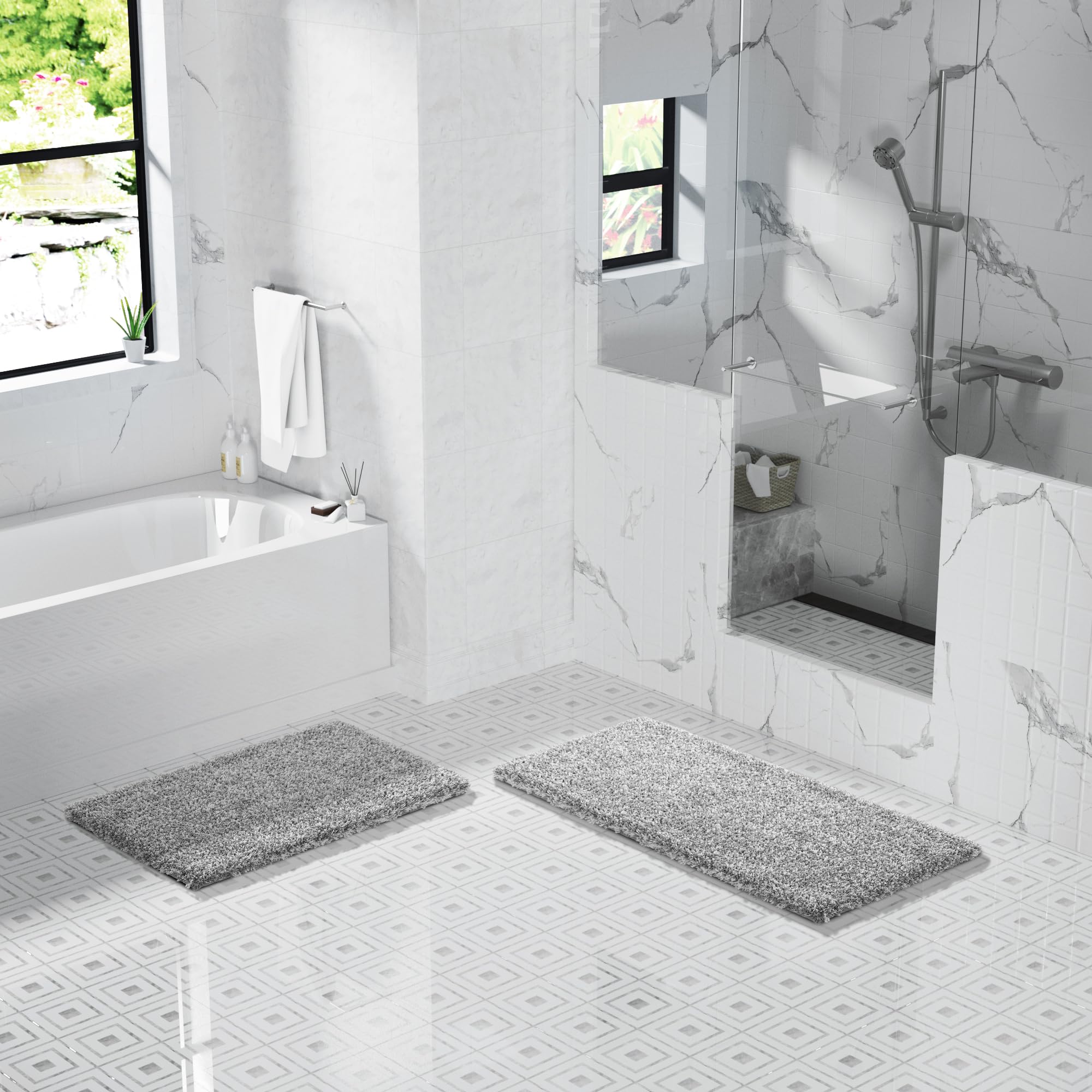 Yimobra Luxury Bath Rug versatile usage suits showers, tubs, or vanity areas