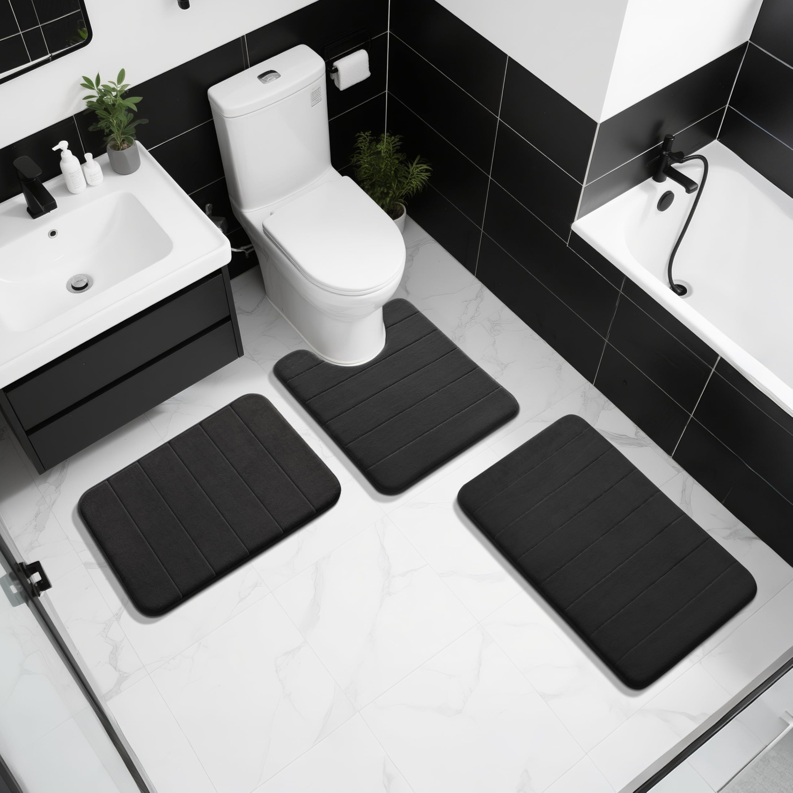 Yimobra machine washable bath mat designed for easy care and color retention