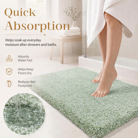 Yimobra master bathroom decor rug with cozy texture