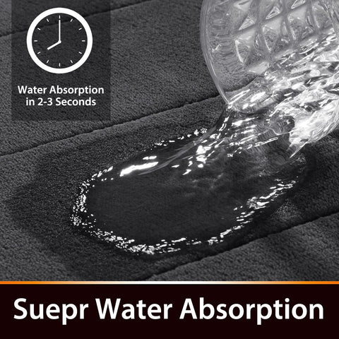 Yimobra bath mat surface demonstrates rapid absorption and quick-dry capability.