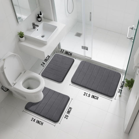 Yimobra memory foam bath mat with soft velvet top for warmth and quick dry