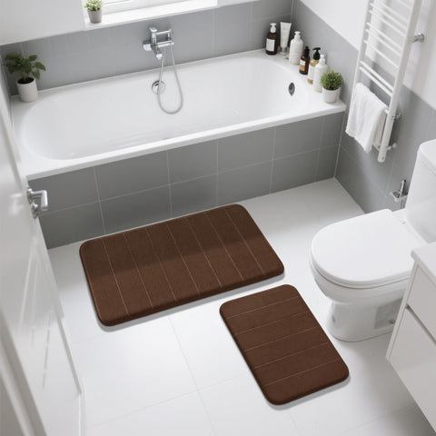 Yimobra brown bath rug adds warm color to any bathroom